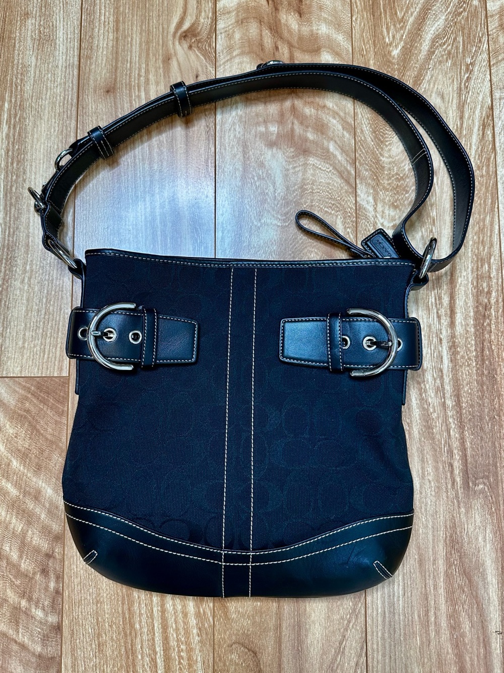 Vintage Coach Soho Signature Buckle Duffle Bag 3574 Black Y2K